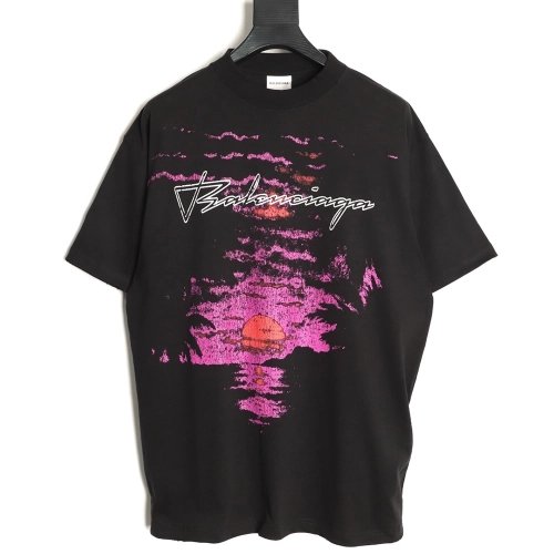 Balenciaga Sunset Print Short-Sleeve T-Shirt,Balenciaga