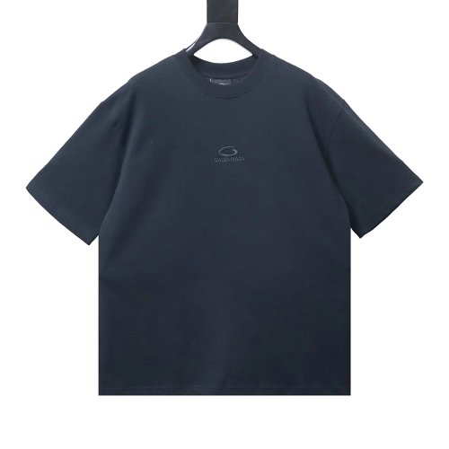 Balenciaga grey circular letter embroidered short-sleeved T-shirt,Balenciaga