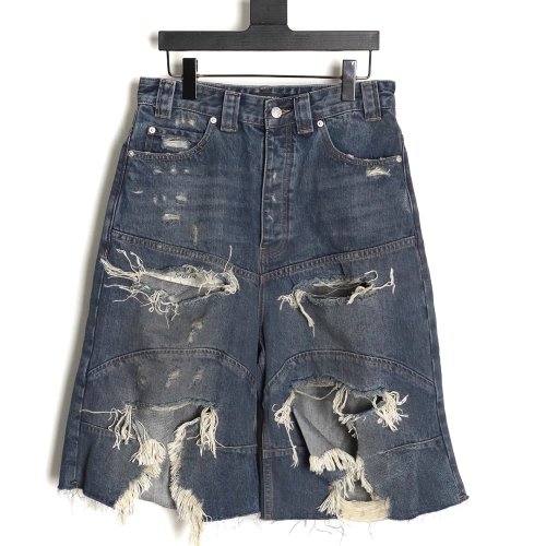 Balenciaga Distressed Denim Shorts,Balenciaga