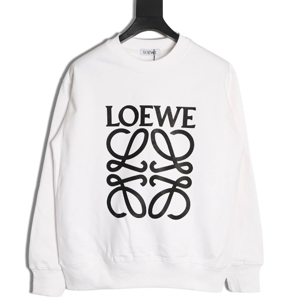 Loewe Four-Leaf Clover Print Crewneck Sweatshirt,Loewe