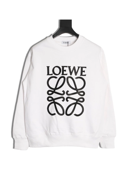 Loewe Four-Leaf Clover Print Crewneck Sweatshirt,Loewe