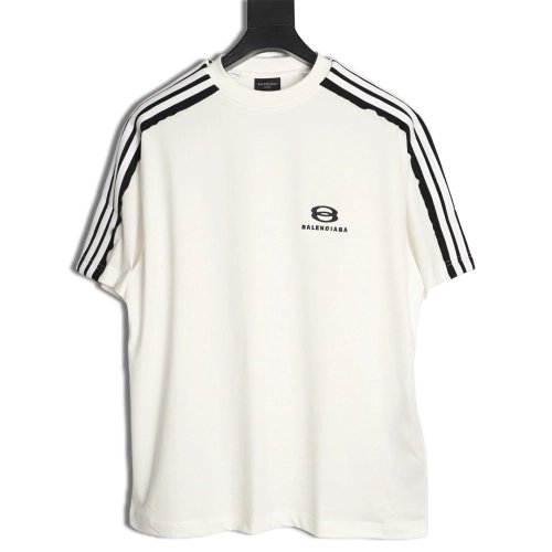 Balenciaga Double-Ring Shoulder Ribbon Short-Sleeve T-Shirt,Balenciaga