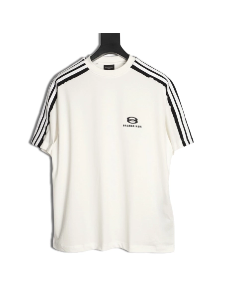Balenciaga Double-Ring Shoulder Ribbon Short-Sleeve T-Shirt,Balenciaga