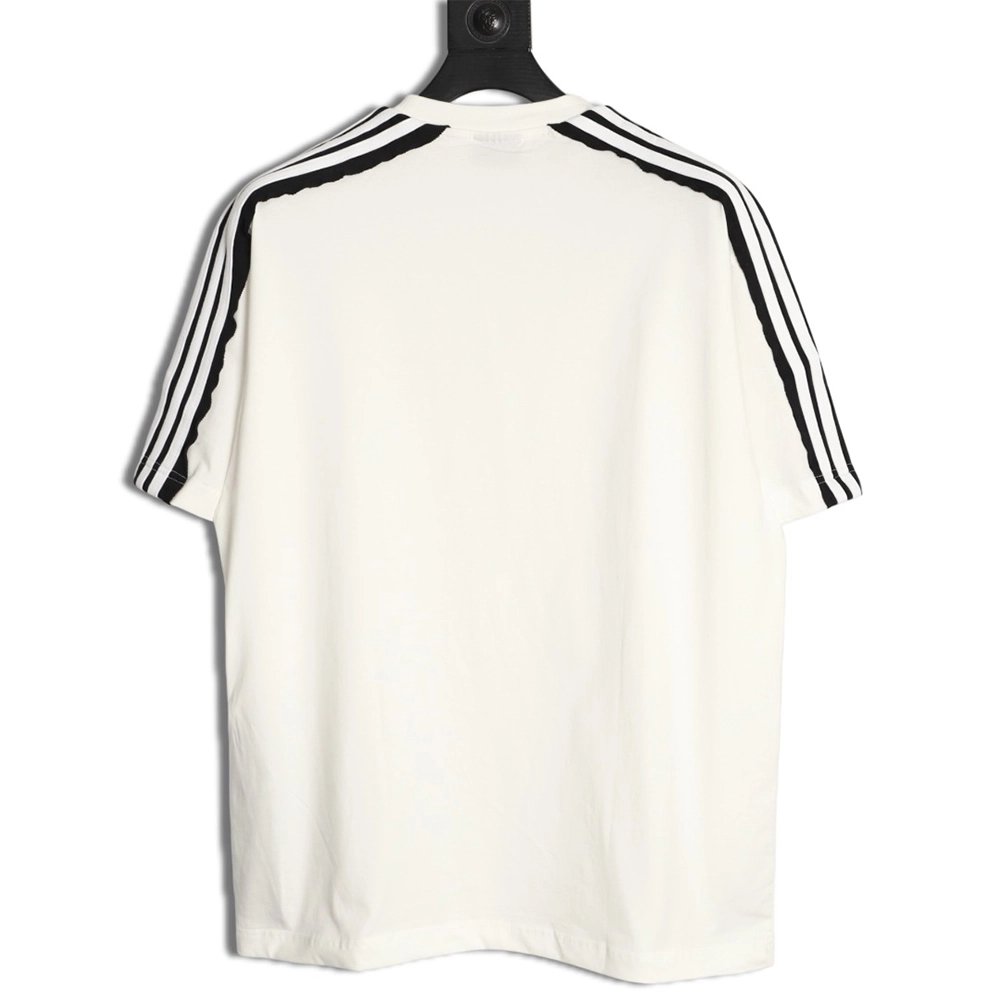 Balenciaga Double-Ring Shoulder Ribbon Short-Sleeve T-Shirt,Balenciaga