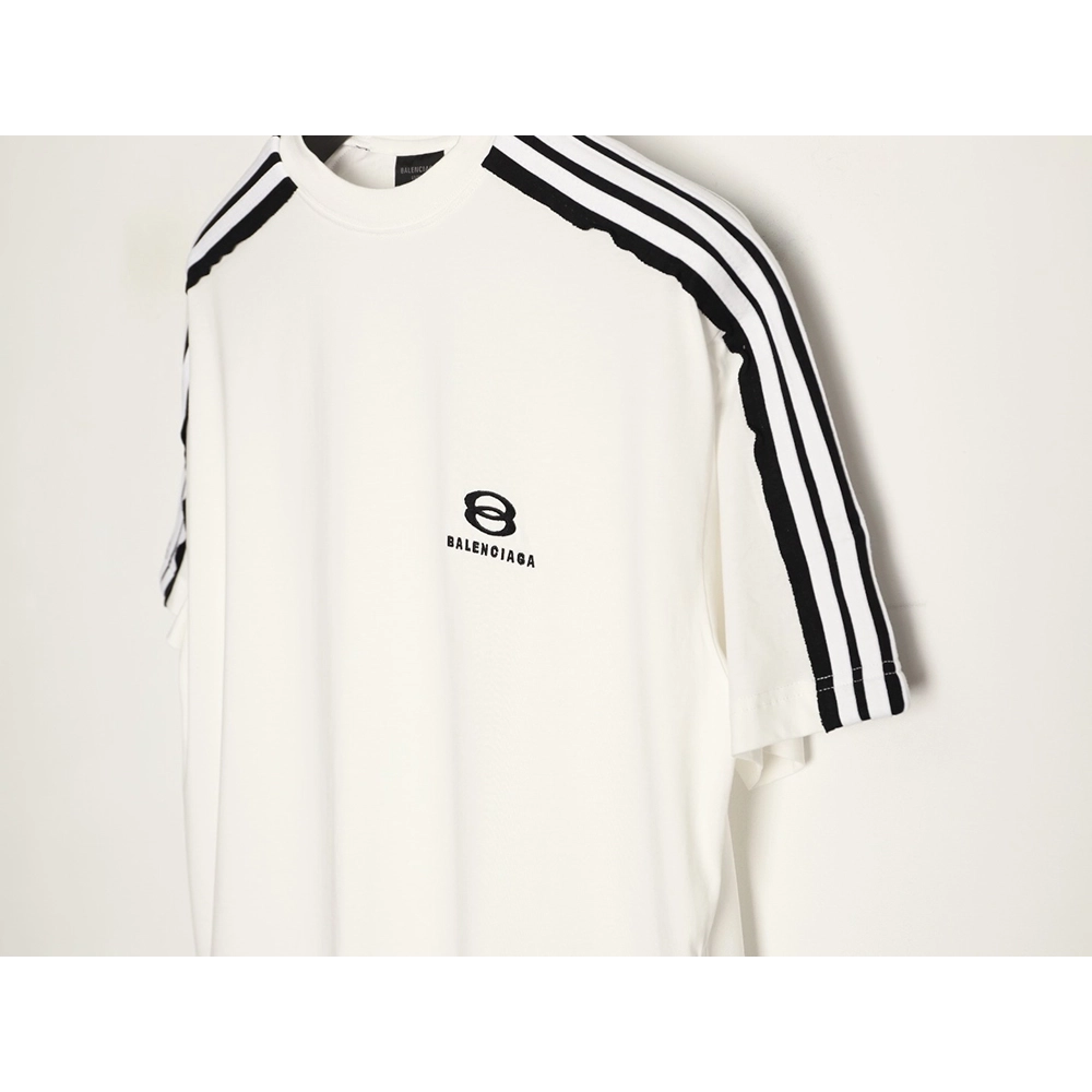Balenciaga Double-Ring Shoulder Ribbon Short-Sleeve T-Shirt,Balenciaga