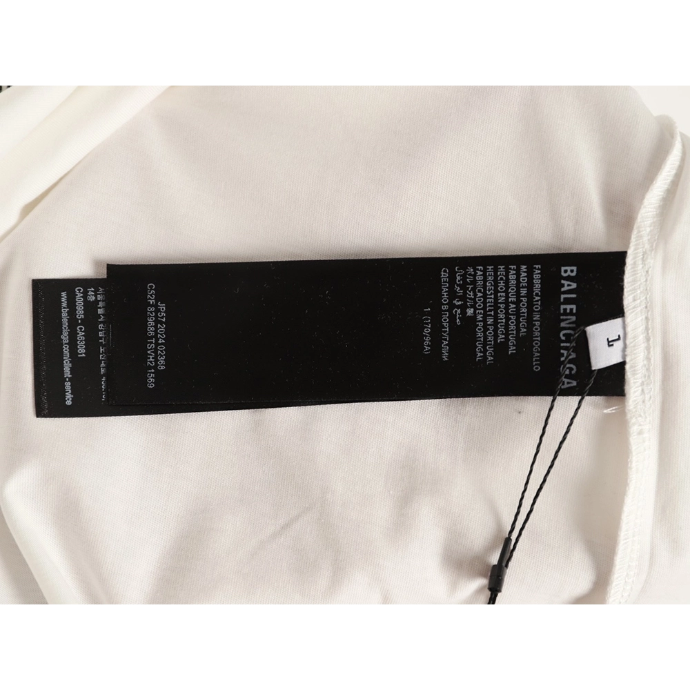 Balenciaga Double-Ring Shoulder Ribbon Short-Sleeve T-Shirt,Balenciaga