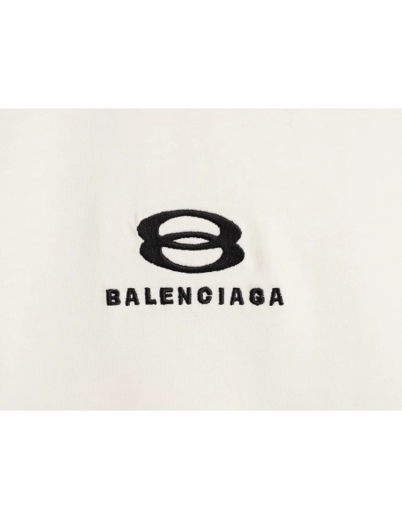 Balenciaga Double-Ring Shoulder Ribbon Short-Sleeve T-Shirt,Balenciaga