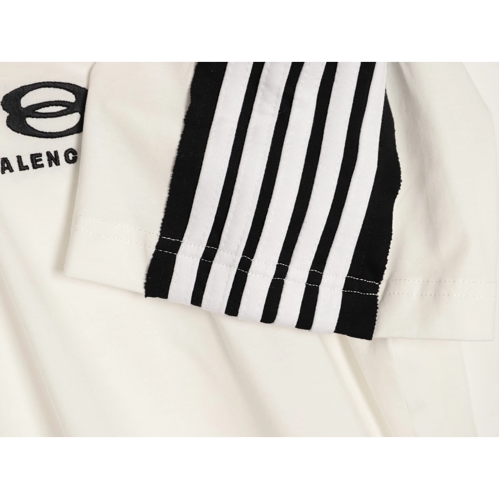 Balenciaga Double-Ring Shoulder Ribbon Short-Sleeve T-Shirt,Balenciaga