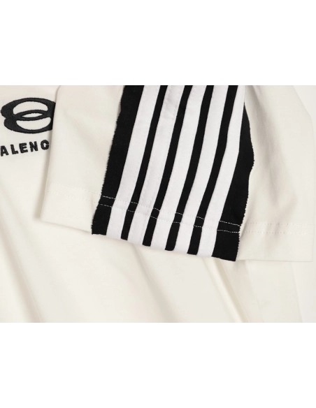 Balenciaga Double-Ring Shoulder Ribbon Short-Sleeve T-Shirt,Balenciaga