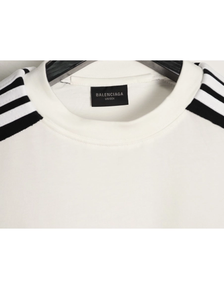 Balenciaga Double-Ring Shoulder Ribbon Short-Sleeve T-Shirt,Balenciaga
