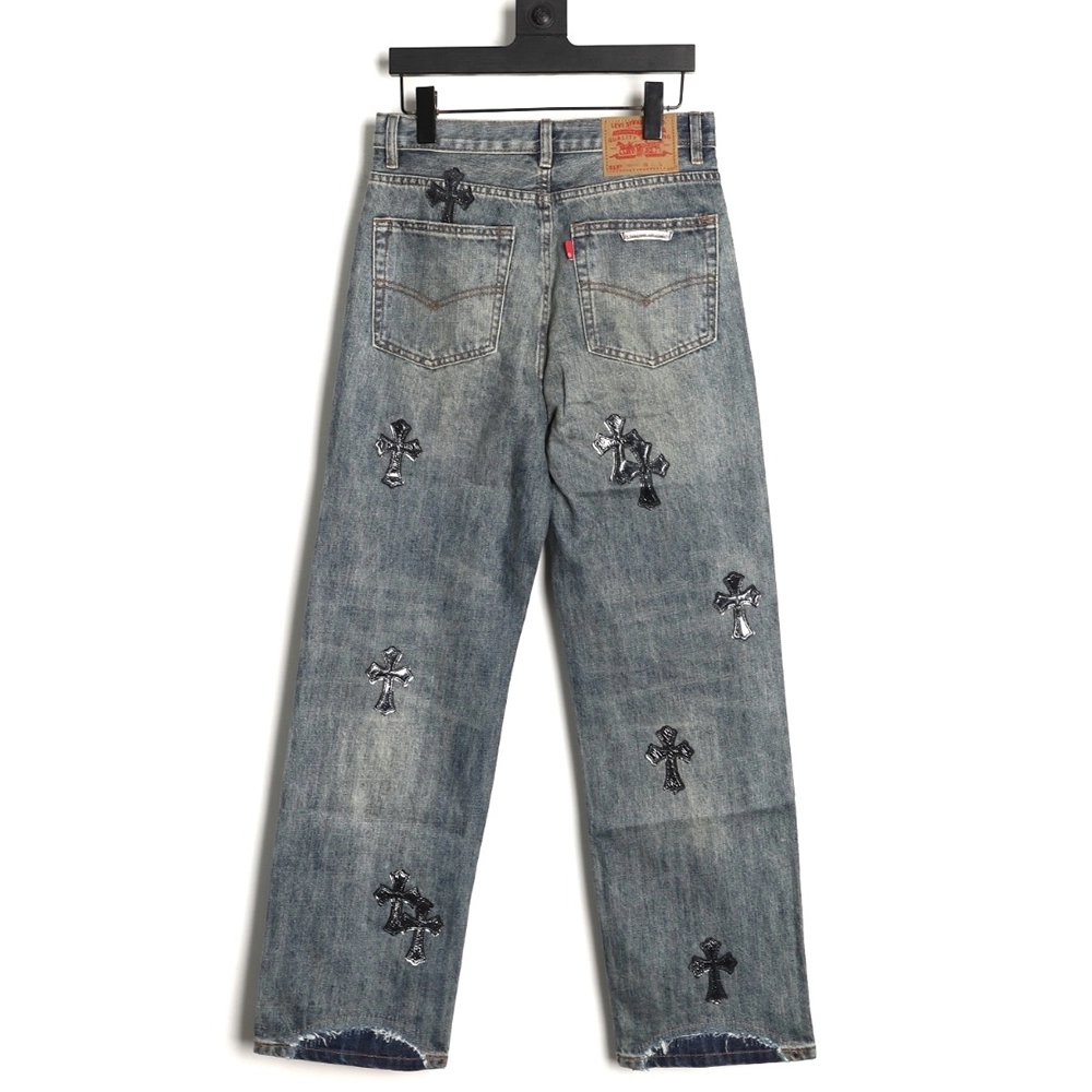 Chrome Hearts Cross Label Distressed Jeans,Gucci