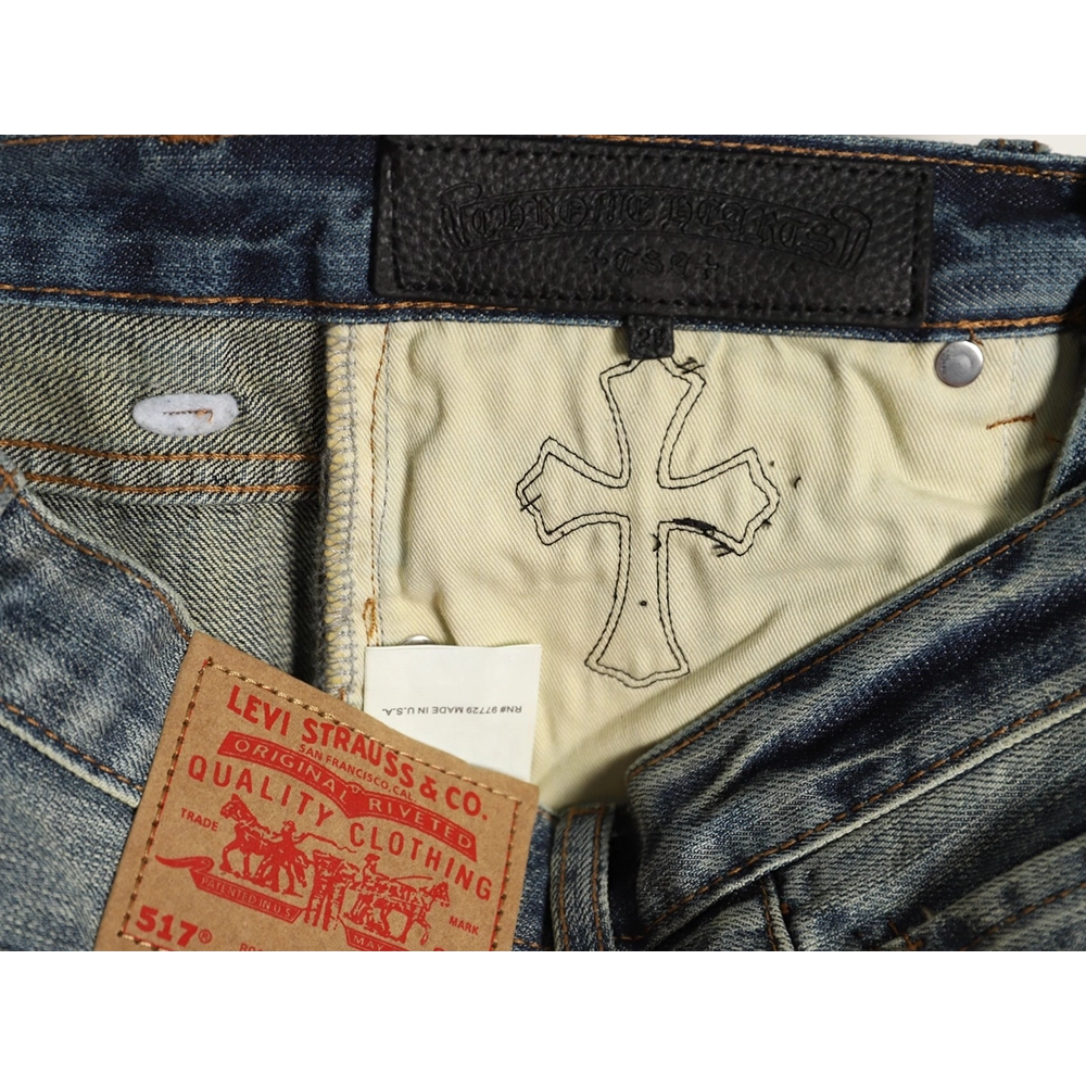 Chrome Hearts Cross Label Distressed Jeans,Gucci