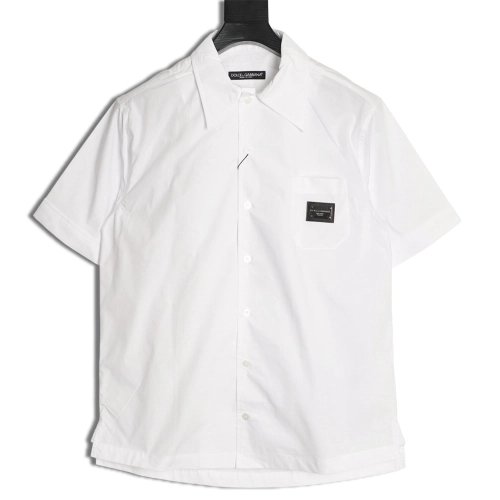 Dolce Gabbana Square Label Short-Sleeve Shirt,Dolce Gabbana