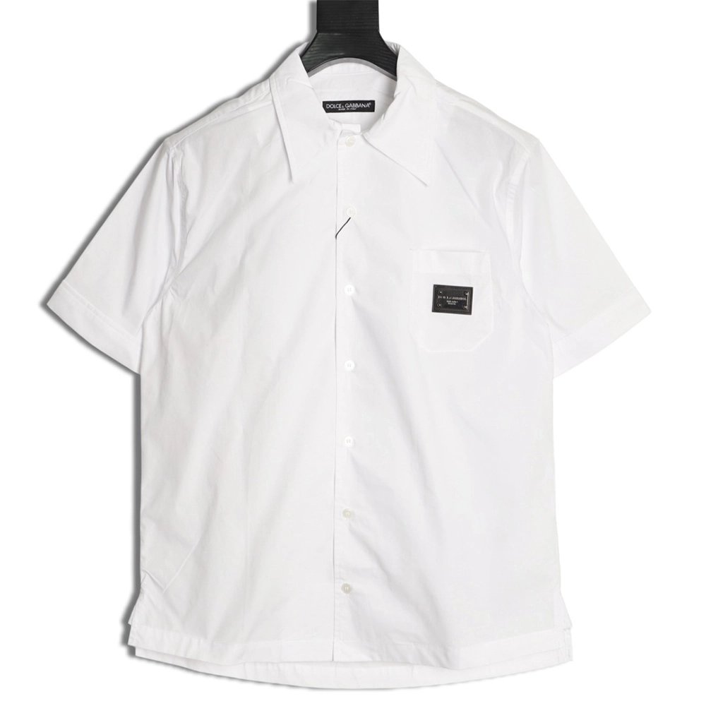 Dolce Gabbana Square Label Short-Sleeve Shirt,Dolce Gabbana