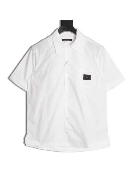 Dolce Gabbana Square Label Short-Sleeve Shirt,Dolce Gabbana