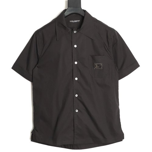 Dolce Gabbana Square Label Short-Sleeve Shirt TSK1,Dolce Gabbana
