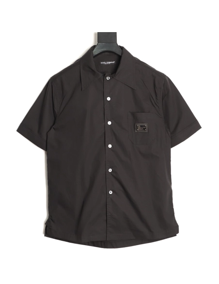 Dolce Gabbana Square Label Short-Sleeve Shirt TSK1,Dolce Gabbana