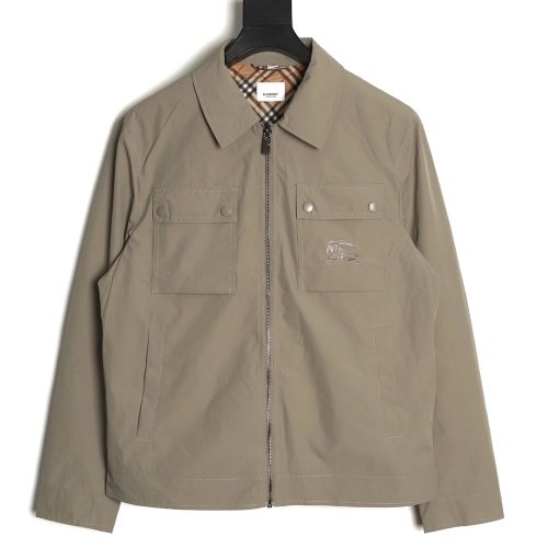 Burberry double-pocket embroidered lapel light jacket,Burberry