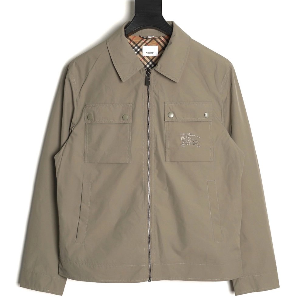 Burberry double-pocket embroidered lapel light jacket,Burberry