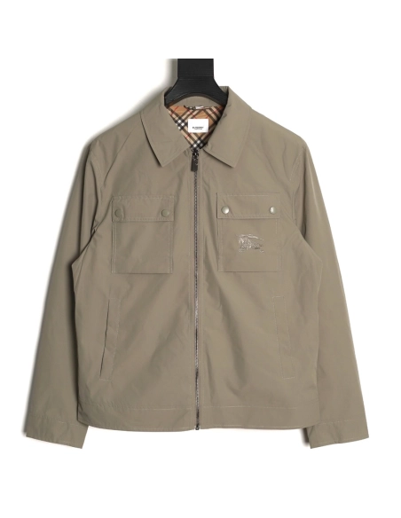 Burberry double-pocket embroidered lapel light jacket,Burberry