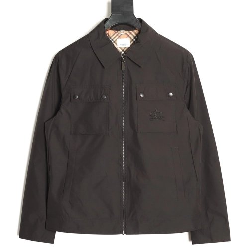 Burberry double-pocket embroidered lapel light jacket TSK1,Burberry