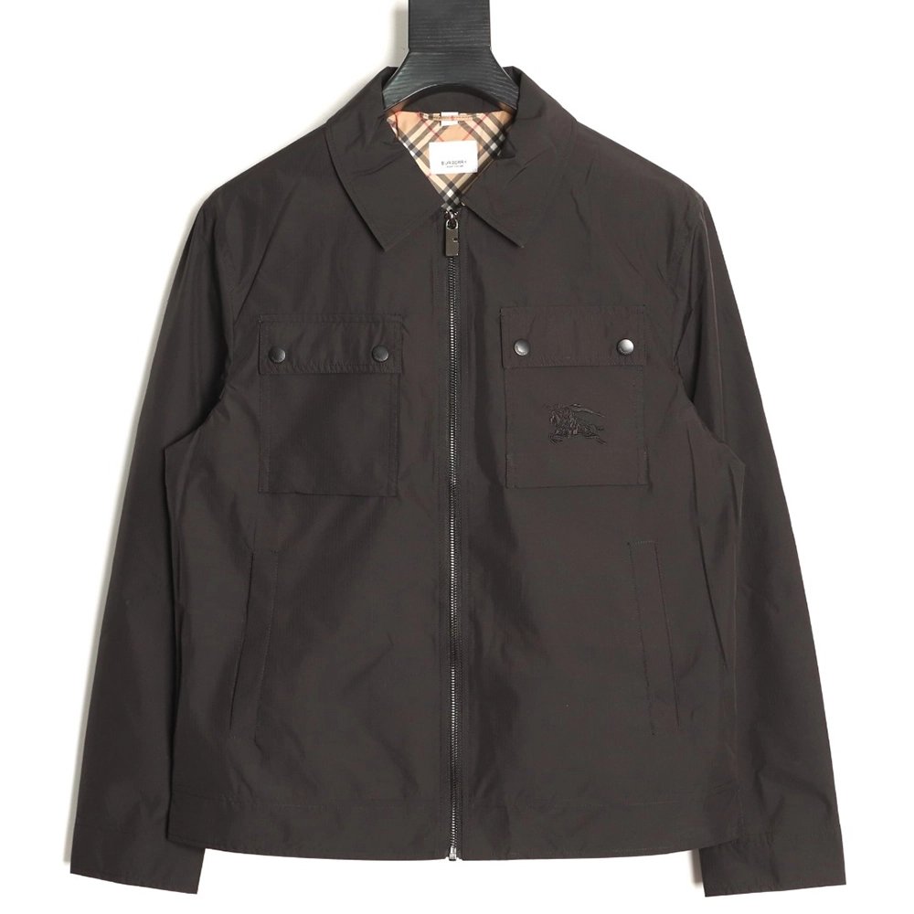 Burberry double-pocket embroidered lapel light jacket TSK1,Burberry
