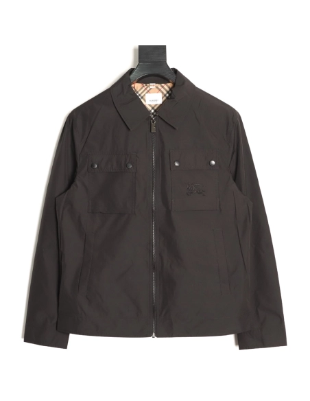 Burberry double-pocket embroidered lapel light jacket TSK1,Burberry
