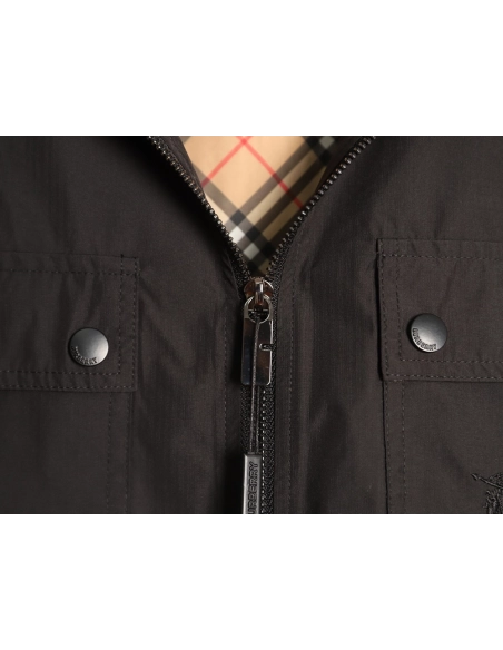 Burberry double-pocket embroidered lapel light jacket TSK1,Burberry