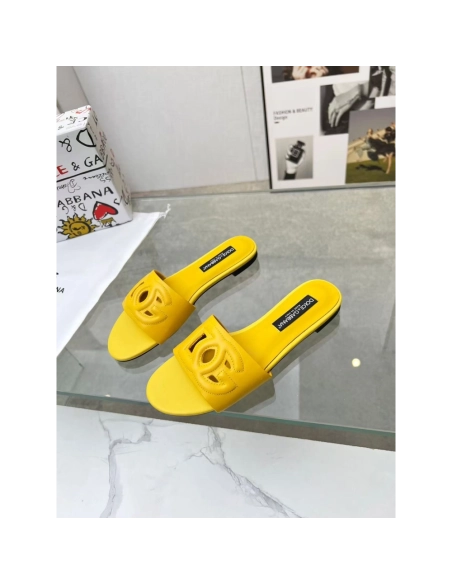 Dolce Gabbana Calfskin slides with DG logo,Dolce Gabbana Shoes