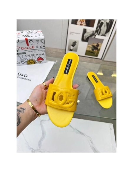 Dolce Gabbana Calfskin slides with DG logo,Dolce Gabbana Shoes
