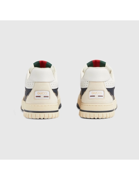 Gucci Re-Web sneaker beige and blue GG canvas,GUCCI SHOES
