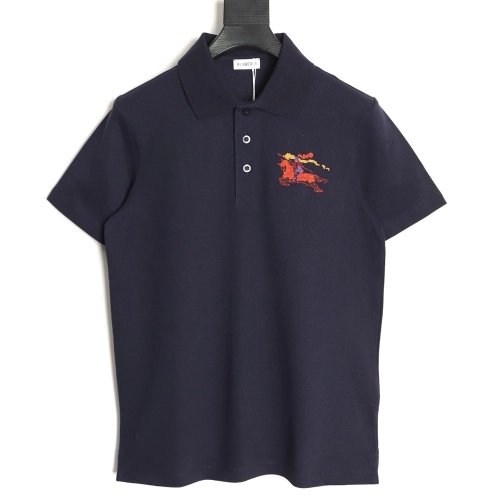 Burberry Embroidered Iridescent Equestrian Knight Polo Shirt,Burberry