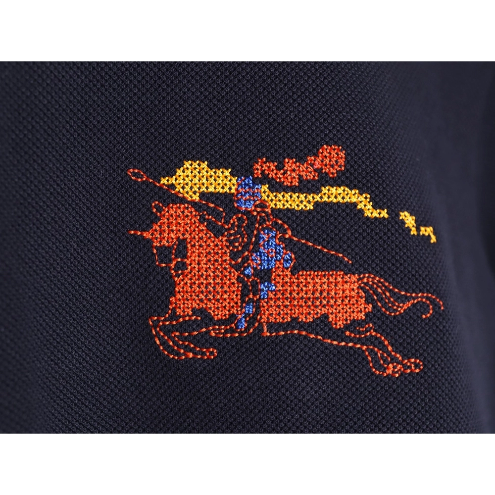 Burberry Embroidered Iridescent Equestrian Knight Polo Shirt,Burberry