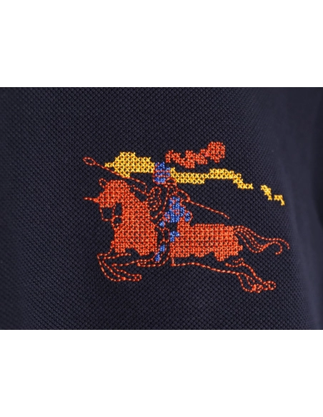 Burberry Embroidered Iridescent Equestrian Knight Polo Shirt,Burberry