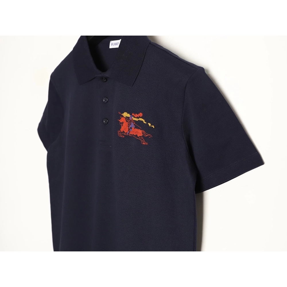 Burberry Embroidered Iridescent Equestrian Knight Polo Shirt,Burberry