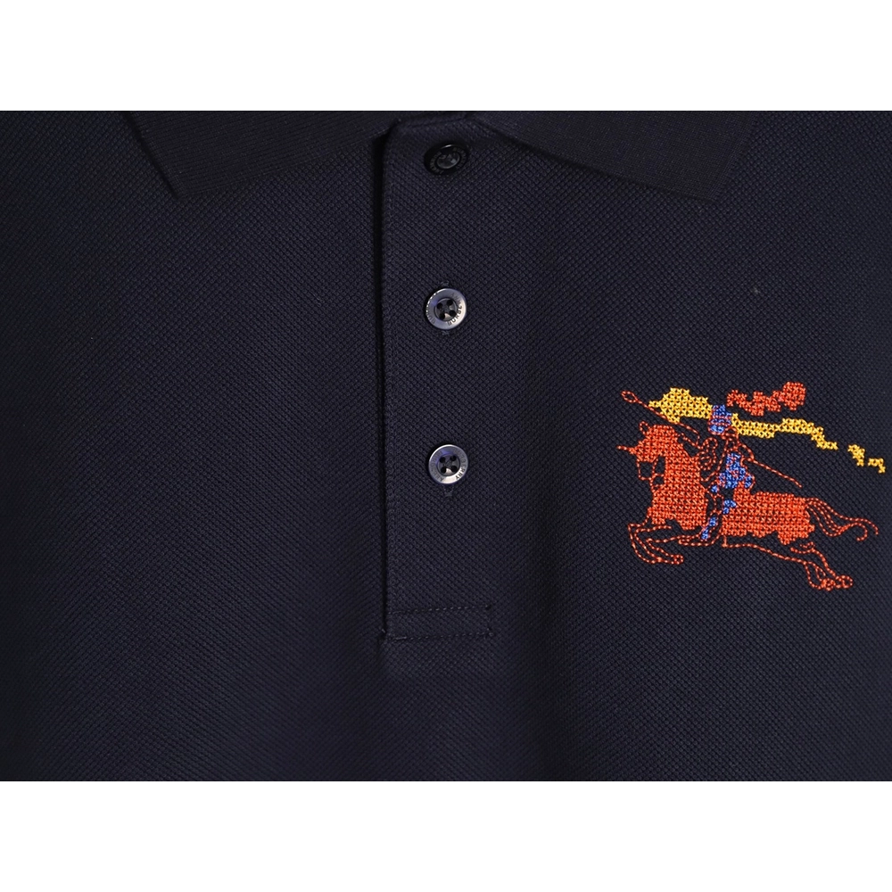 Burberry Embroidered Iridescent Equestrian Knight Polo Shirt,Burberry