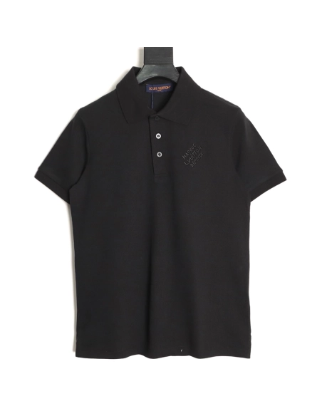 Louis Vuitton Embroidered Signature Short-Sleeve Polo Shirt TSK1,Louis Vuitton
