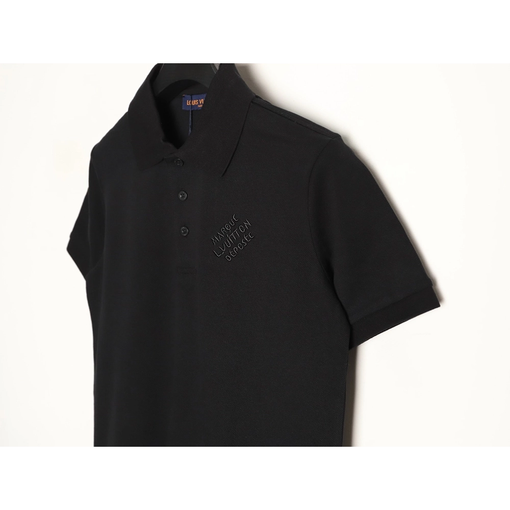 Louis Vuitton Embroidered Signature Short-Sleeve Polo Shirt TSK1,Louis Vuitton