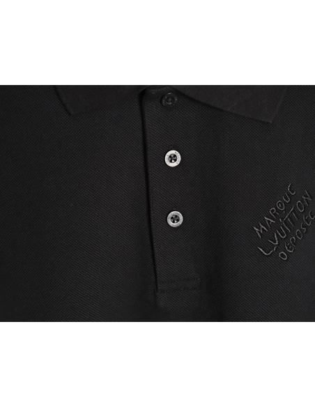 Louis Vuitton Embroidered Signature Short-Sleeve Polo Shirt TSK1,Louis Vuitton