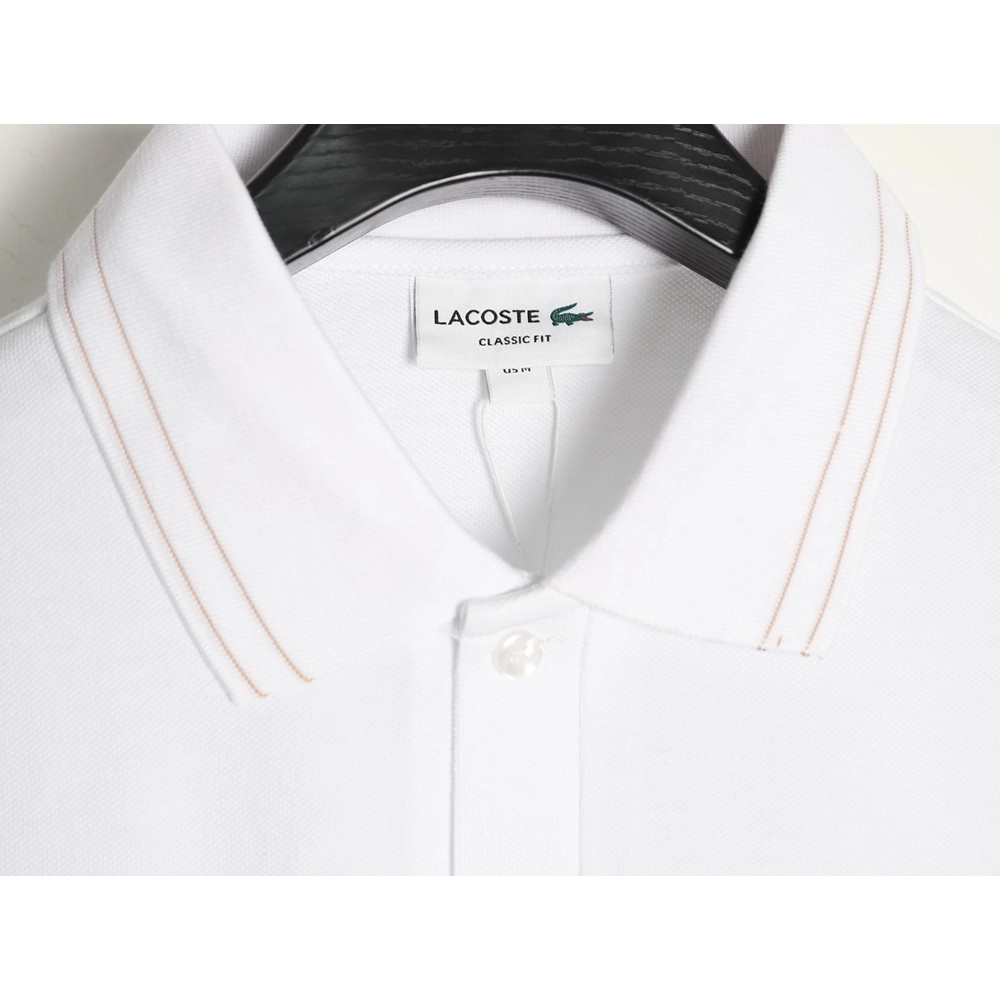 Lacoste gold-trimmed crocodile logo short-sleeved polo shirt,Lacoste