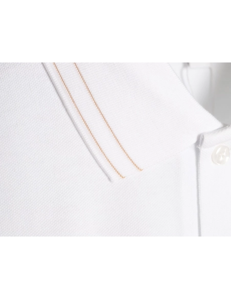Lacoste gold-trimmed crocodile logo short-sleeved polo shirt,Lacoste