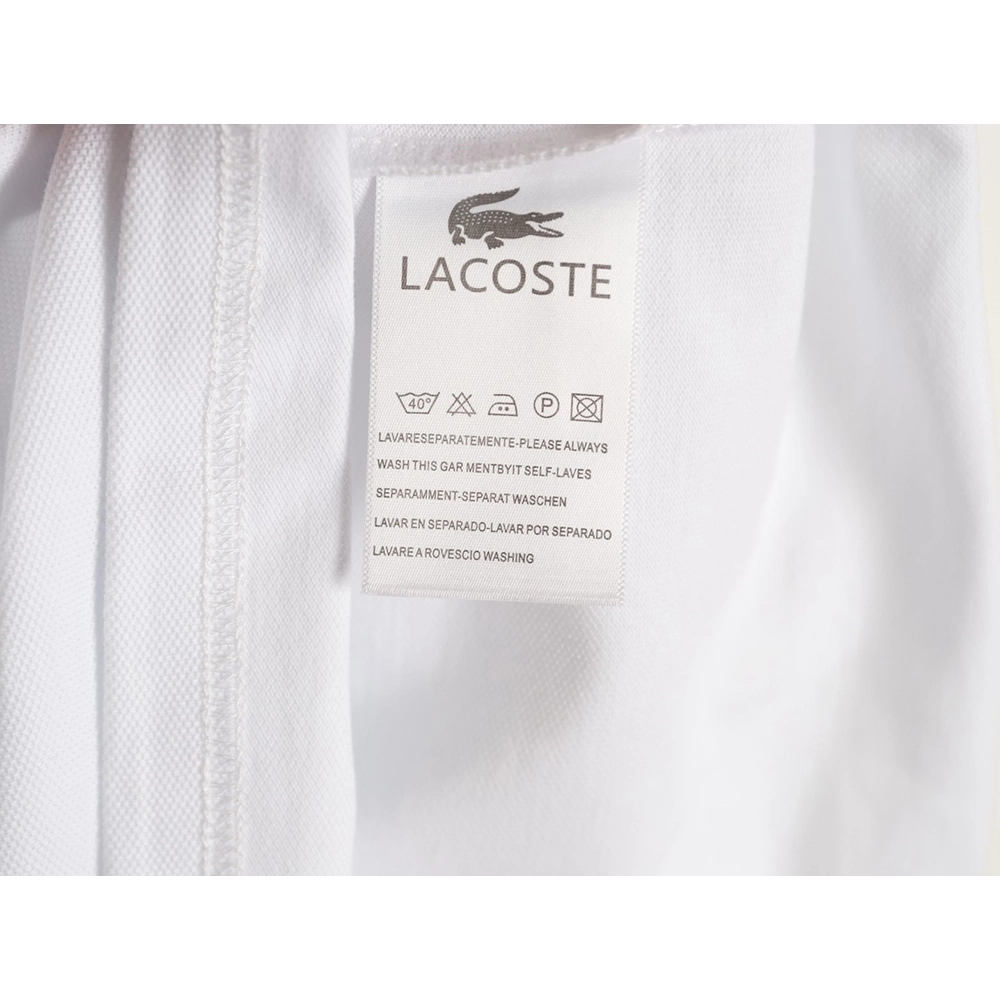 Lacoste gold-trimmed crocodile logo short-sleeved polo shirt,Lacoste