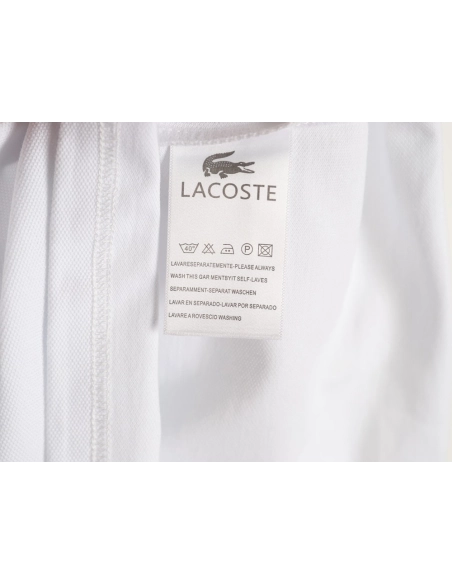 Lacoste gold-trimmed crocodile logo short-sleeved polo shirt,Lacoste