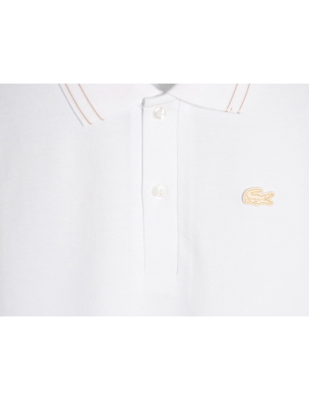 Lacoste gold-trimmed crocodile logo short-sleeved polo shirt,Lacoste
