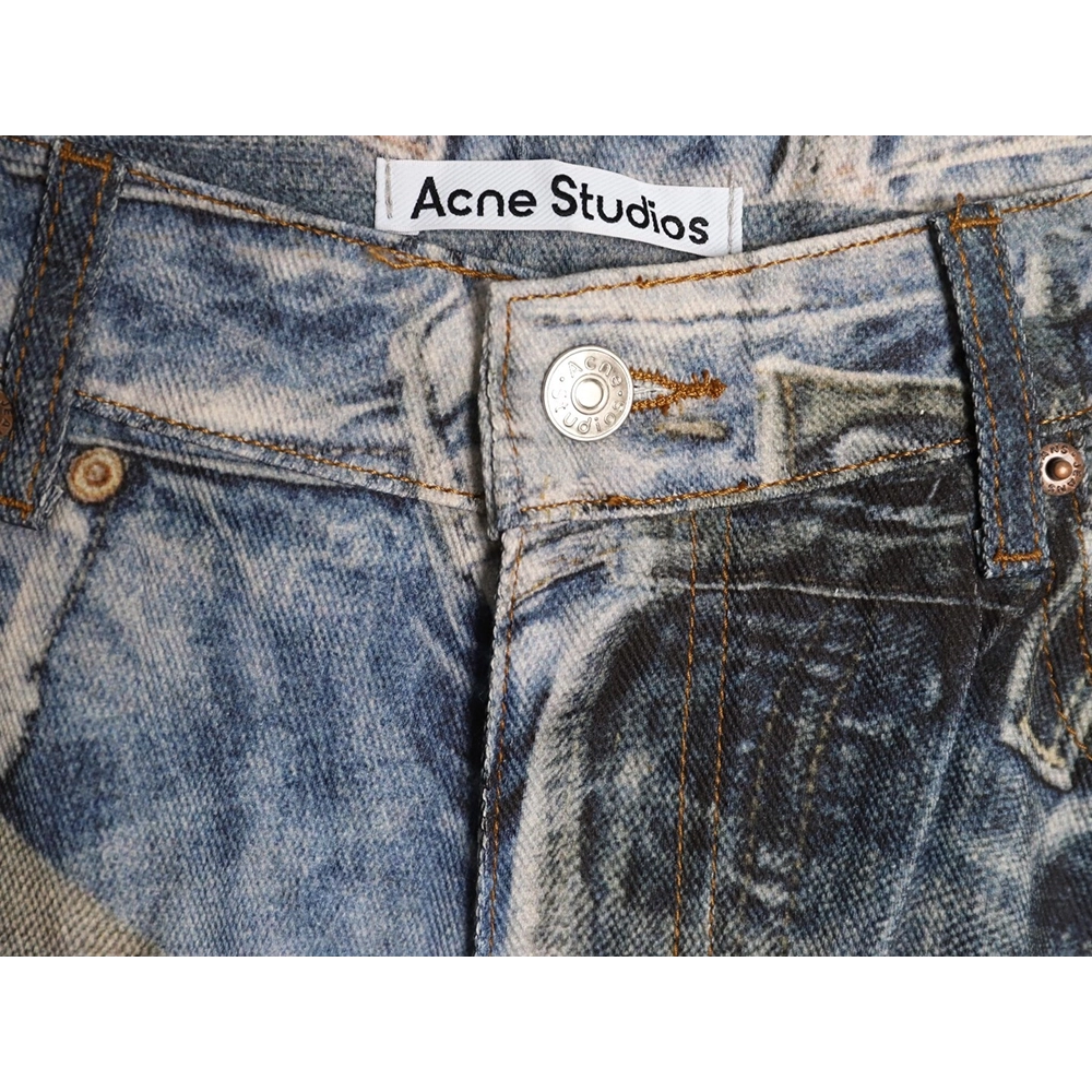 Acne Studios Loose-fitting Ripped Graffiti Print Jeans,Acne Studios