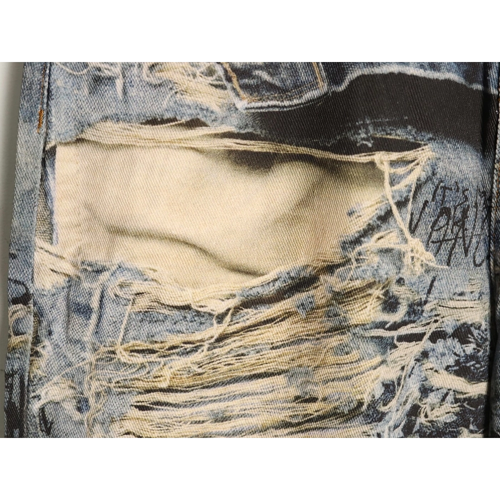 Acne Studios Loose-fitting Ripped Graffiti Print Jeans,Acne Studios