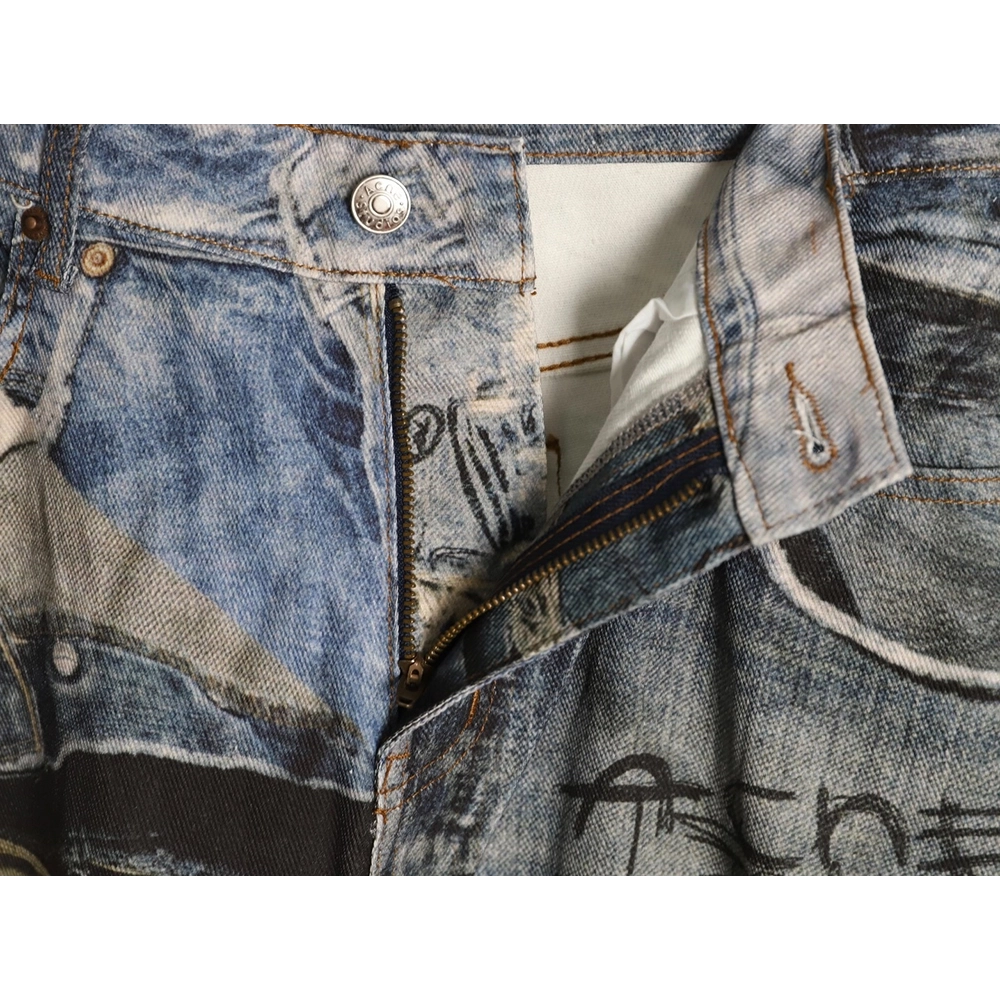 Acne Studios Loose-fitting Ripped Graffiti Print Jeans,Acne Studios