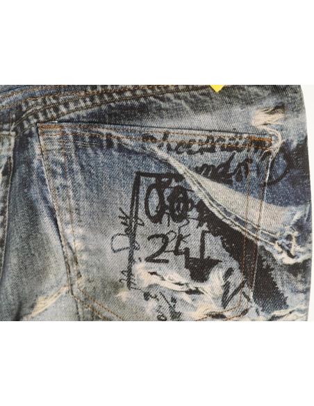Acne Studios Loose-fitting Ripped Graffiti Print Jeans,Acne Studios