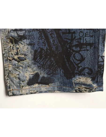Acne Studios Loose-fitting Ripped Graffiti Print Jeans,Acne Studios