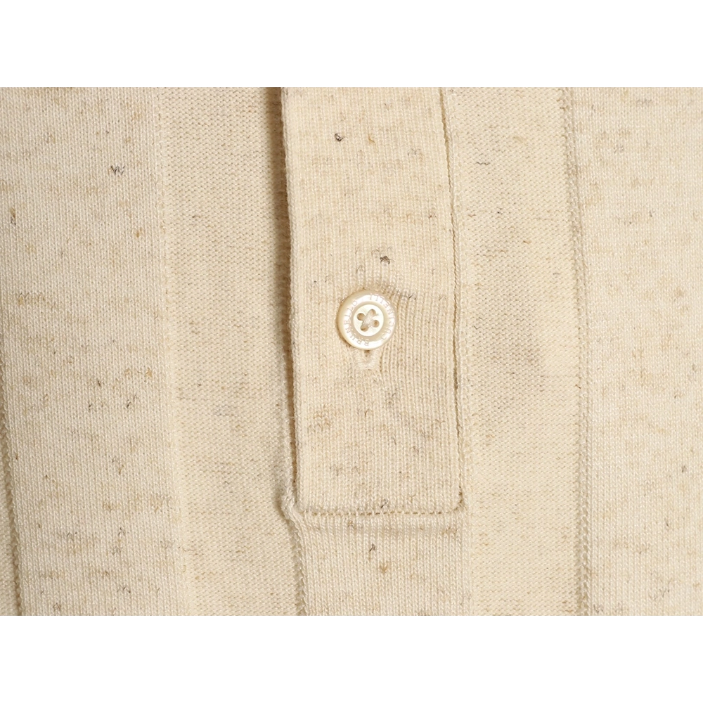 Brunello Cucinelli Button Ribbed Henley Collar Knit Short Sleeve T-Shirt,Brunello Cucinelli